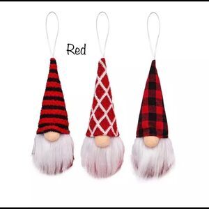 GNOME RED ORNAMENTS SET of 3 NWT‎